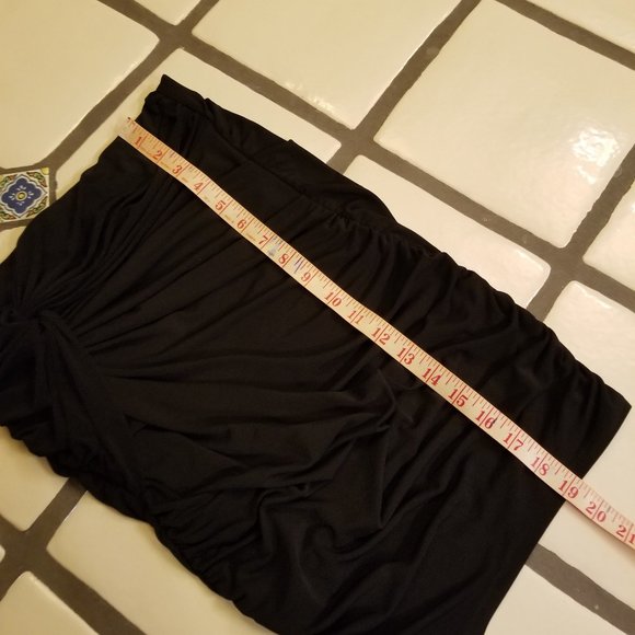 Moda International Victoria's Secret Black Ruched Waterfall Skirt - Picture 3 of 6